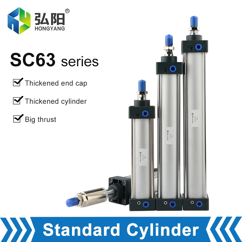 Стандартный цилиндр серии SC63 Алюминиевый воздушный сжатия воздуха ход штока с