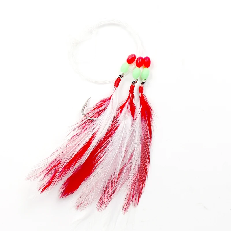 

1pcs Octopus String Hook Squid Hook Feather Hook Sea Fishing Boat Bionic Squid Feather Fishing String Hook Bait Tackle