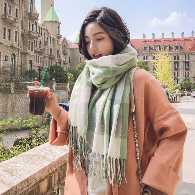 Новое поступление модный клетчатый шарф Зимний женский высококачественный