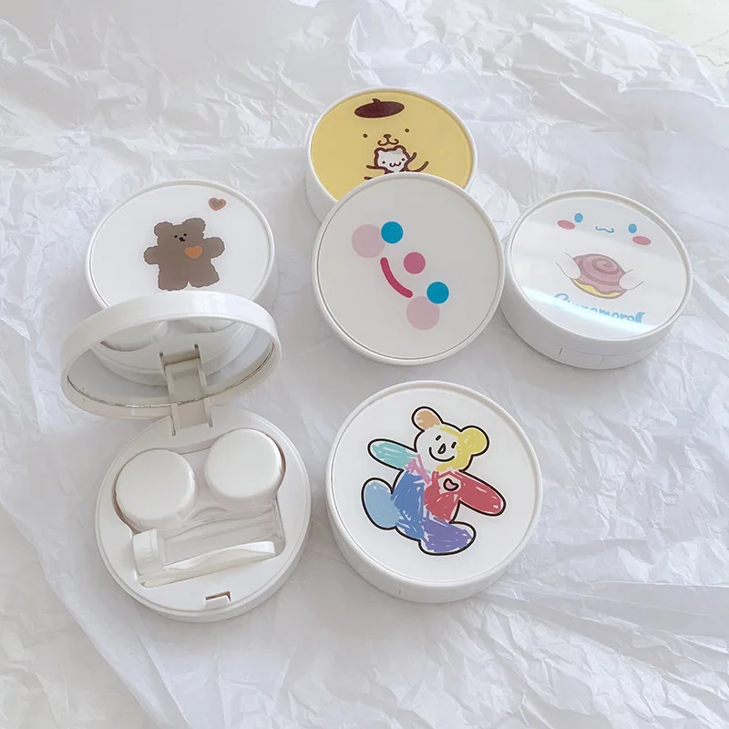 Мультфильм животных очки-невидимки чехол Мини Контактные линзы переносной для