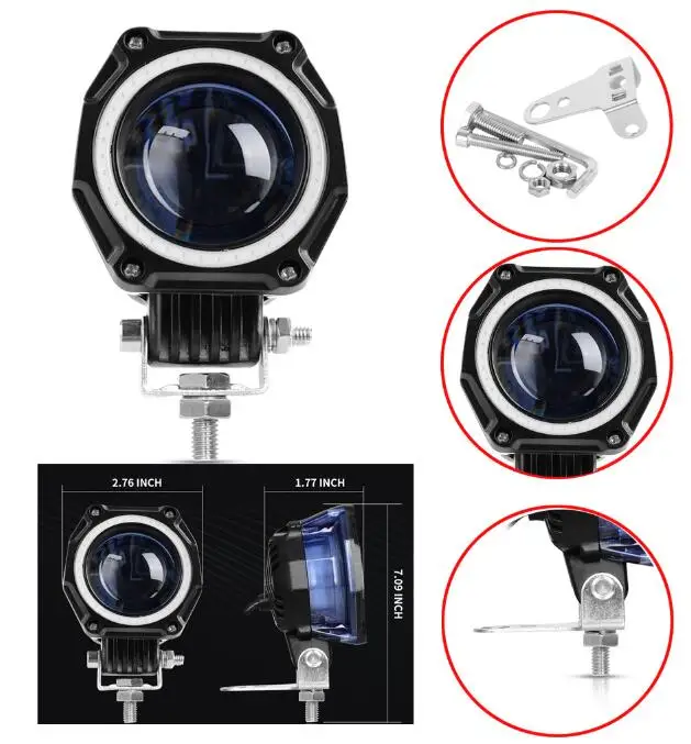 Hi-low Driving 35 Вт Луч доступен мотоцикл рабочий 9-30 в цветной светильник светодиодный 2