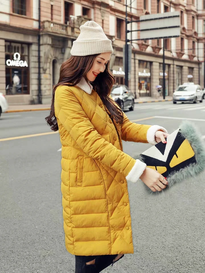 2019 Женское зимнее теплое пальто плюс размер однотонная хлопковая куртка женская