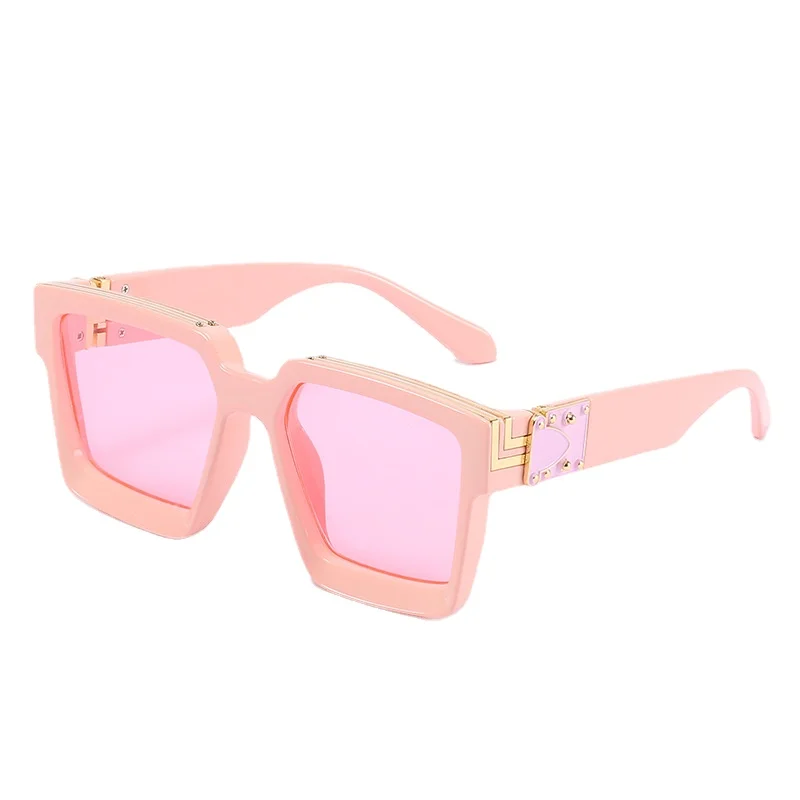 

Retro Oversized Square Sunglasses 2021 Brand Designer Summer Styles Candy Colors Fashion Luxury Shades Zonnebril Dames UV400
