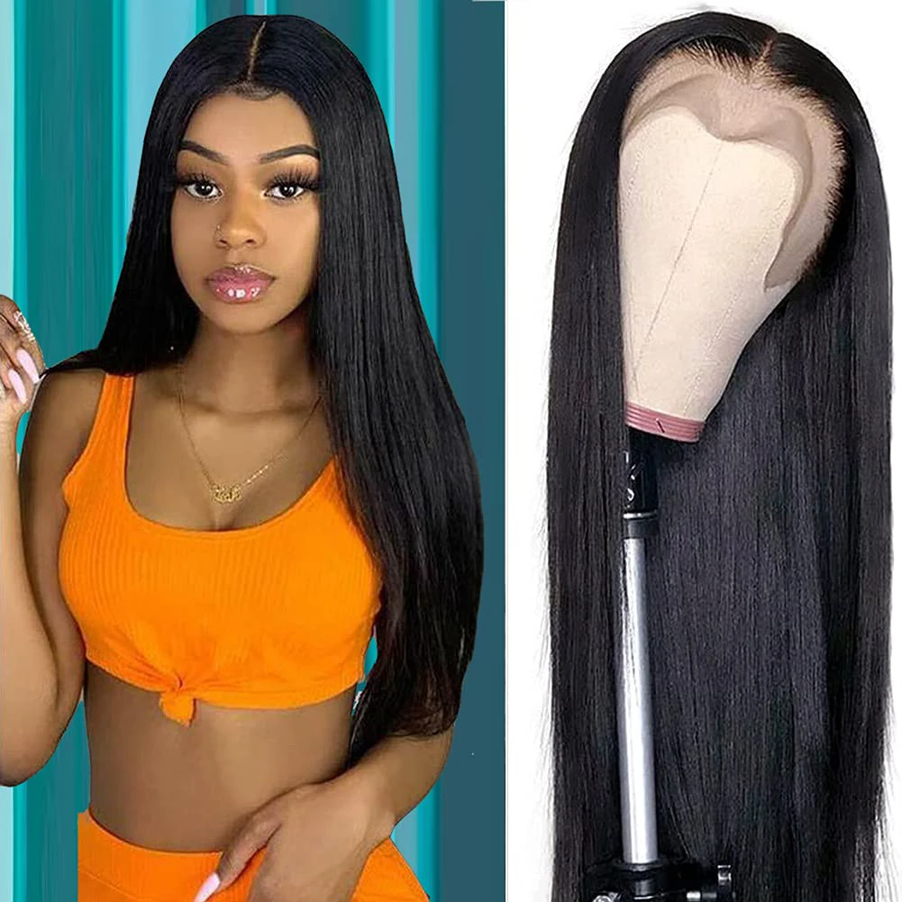 

Парик AIMEYA из натуральных прямых человеческих волос, 13 х4 дюйма