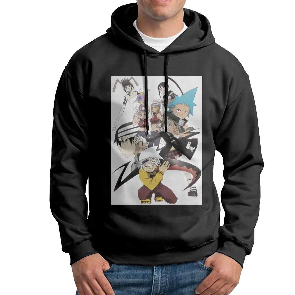 

Man Hooded Sweatshirts Soul Eater Death 100% Cotton New Arrival Creative Hoodies Hoodie Shirt