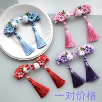 the new japanese style bunny hairpin ancient fan fringed hair accessories childrens flowers ancient costume hanfu headdres