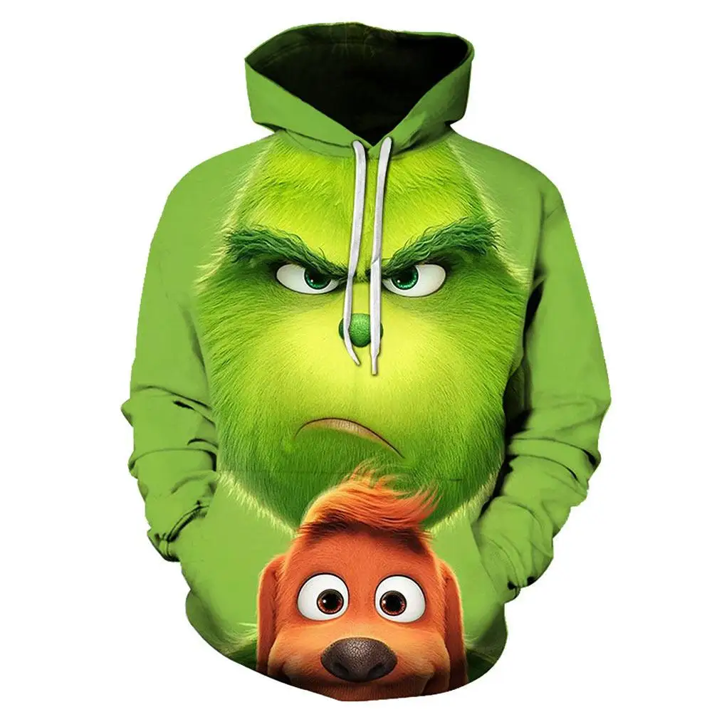 

Vente grinch nol родитель-ребенок потяните костюм Grinch пот капюшон с впечатлением нурике толстовки для взрослых и детей 14T