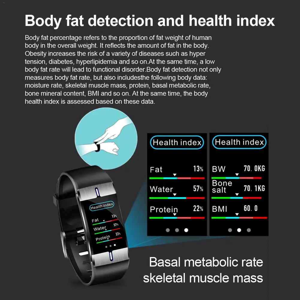 BM08 здоровье тела жира PPG + ЭКГ мониторинг IP68 мульти-спортивный режим супер низкая