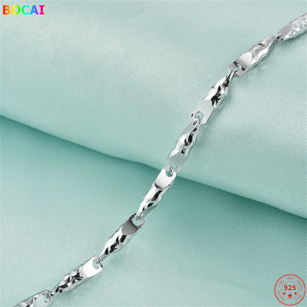 

S925 Sterling Silver Charm Necklace 2021 Popular Round Thread Melon Seeds-Clavicle Chain Pure Argentum Jewelry for Men Women