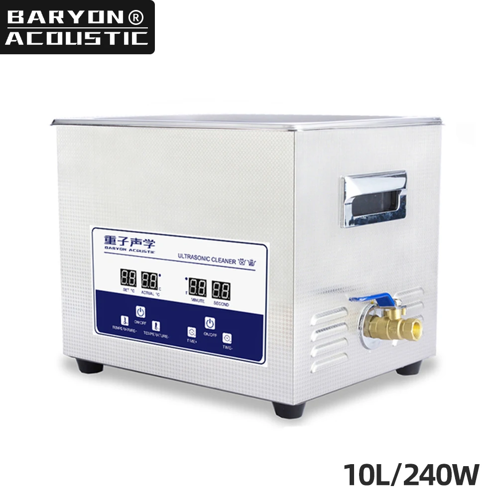 

240W Digital Ultrasonic Cleaner 10L Industrial Oil Stain Hardware Laboratory Dental Parts Motherboard Rust Cleaning Machine