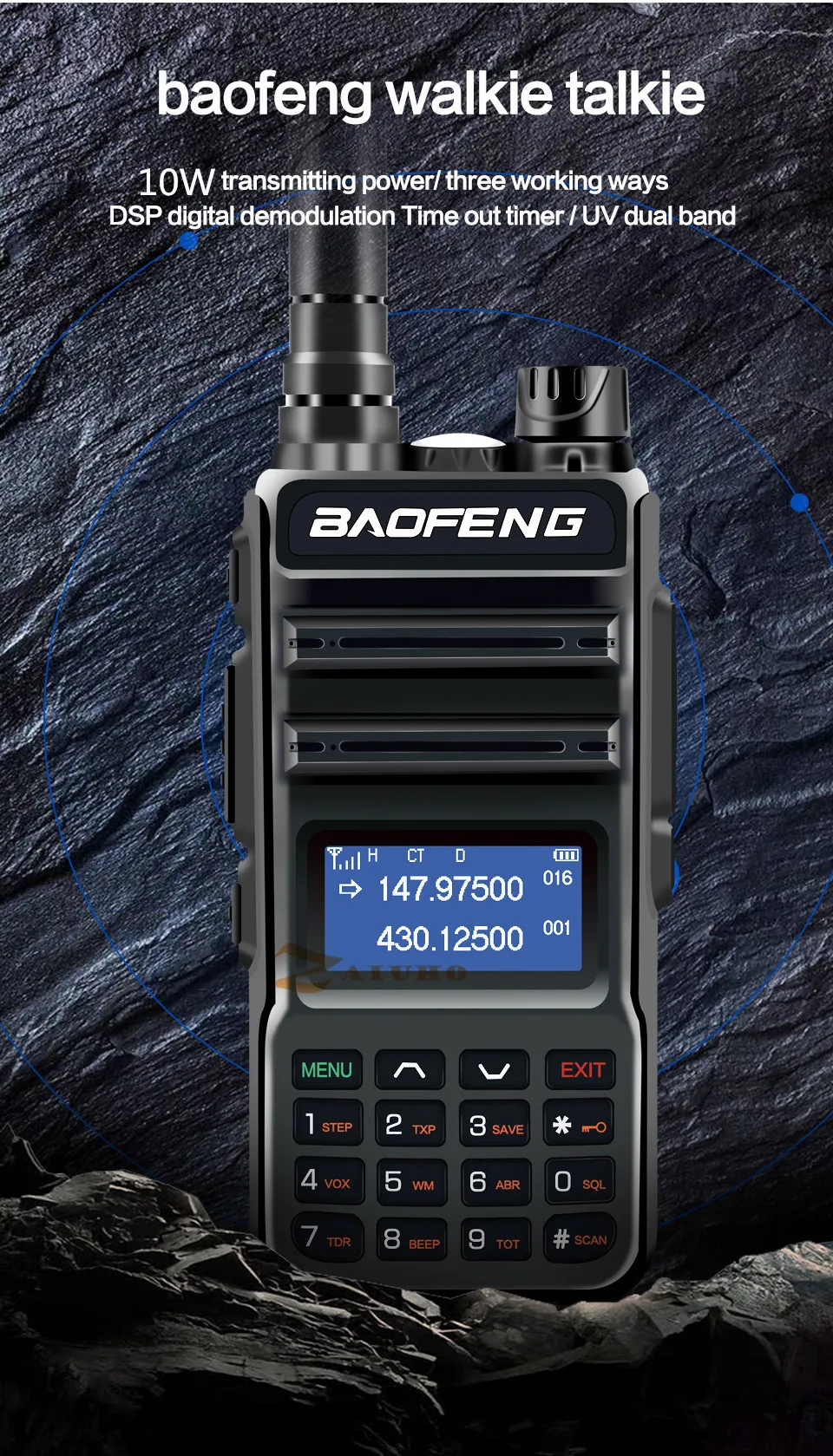 baofeng uv10r pro 10w walkie talkie transmitter long range uv 10r pro two way radio vhf uhf 136 174mhz 400 520mhz dual band free global shipping