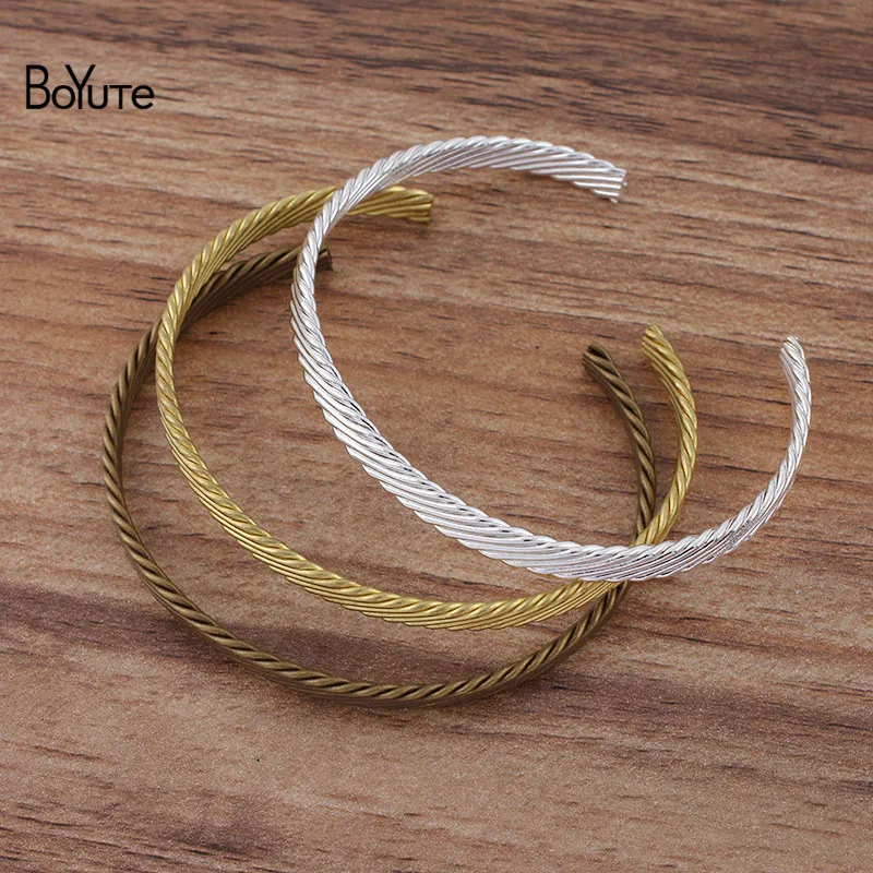 

BoYuTe (10 Pieces/Lot) 5*60MM Metal Brass Simple Bangle Bracelet Base Diy Handmade Materials Wholesale