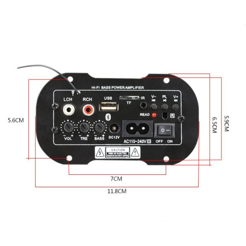 Автозапчасти 220 В 50 Вт автомобильный аксессуар Bluetooth HiFi бас аудио усилитель USB TF MP3 FM 4 Ω подходит для всех транспортных средств