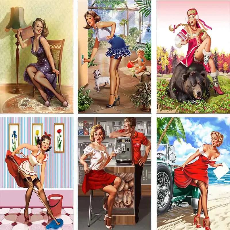 DIY Алмазная вышивка сексуальная красота мозаичный узор 2019 новая круглая