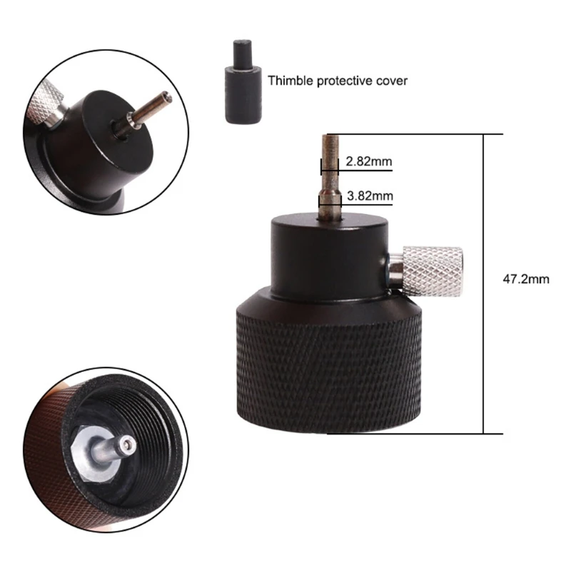 

N0HB Camping Hiking Propane Filling Adapter for Green Gas Tank with Silicone Oil Port Airgun Propane Fill Adapter Joint Belt
