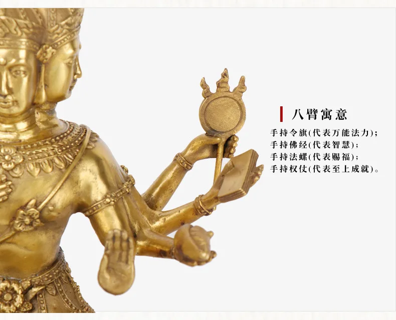 LAOJUNLU Bronze Thai FourFaced Buddha Ornaments Grant Whatever Is Requested Statue Of The Brahma L | Дом и сад