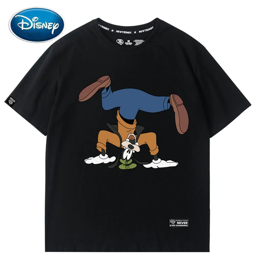 

Disney Chic Fashion Goofy Goof Dog Dippy Dawg Cartoon Print Unisex Couples Women T-Shirt Cotton Tee Short Sleeve Tops 6 Colors
