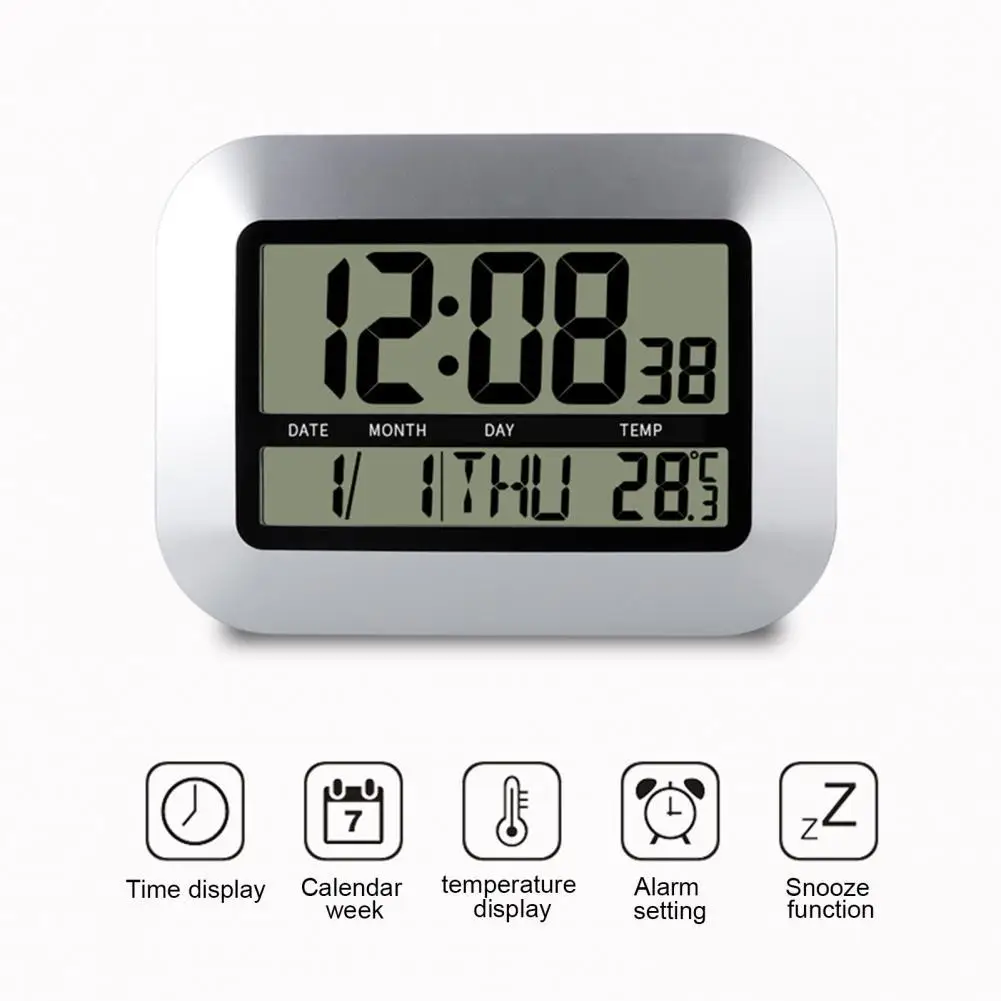 

Multi-function Electric Wall Mount Desktop Calendar Alarm Clock Thermometer