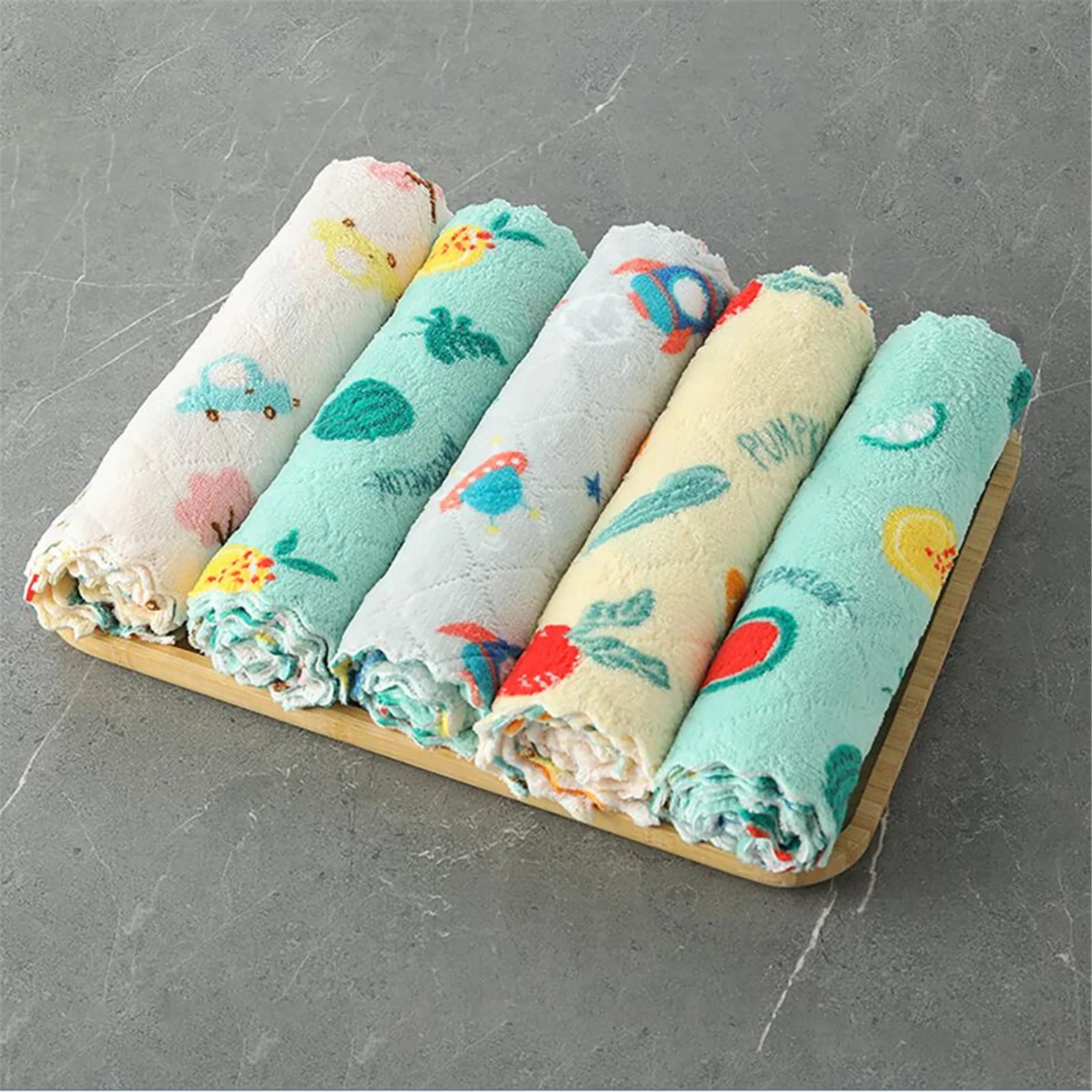 

Print Cartoon Furniture Kitchen Rag Coral Fleece Dishcloth Scouring Pad Dishwashing Cloth Wiper Duster