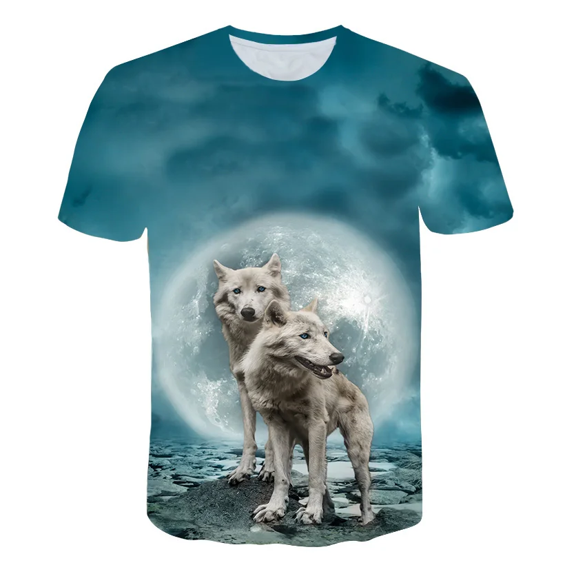 

Summer cool 3D Wolf Print t-shirt Men 2020 3D boys clothes Streetwear kids clothes Funny Animal Male Clothes Casual Tshirt Tops