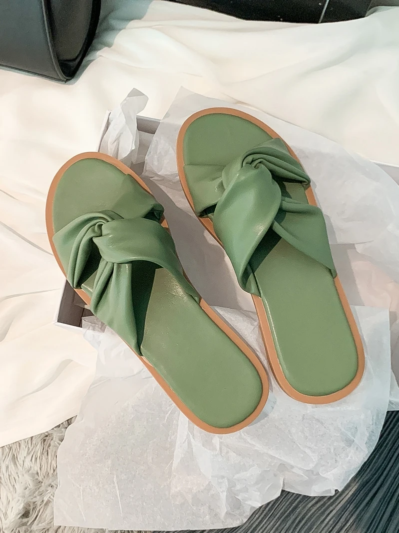 

2021 New Slippers Summer Sandals Women's Outer Wear Flat All-match Non-slip Slipper Fashion Sandals Half Slippers