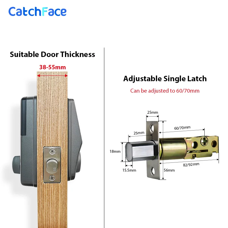 Врезной замок двери Tuya электронный Wi-Fi с цифровым приложением IC-картой |