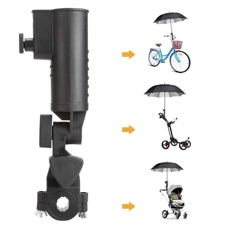 Universal Golf Trolley Umbrella Holder Adjustable Rotatable 3 Size Clips Stand for Buggy Baby Stroller Pram Cart | Спорт и