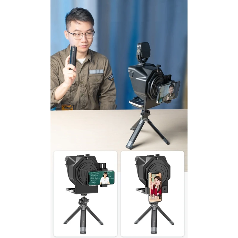 

Ulanzi PT-15 Teleprompter Portable Inscriber Phone/SLR Camera Recording Mobile Teleprompter with Remote Control for Phone