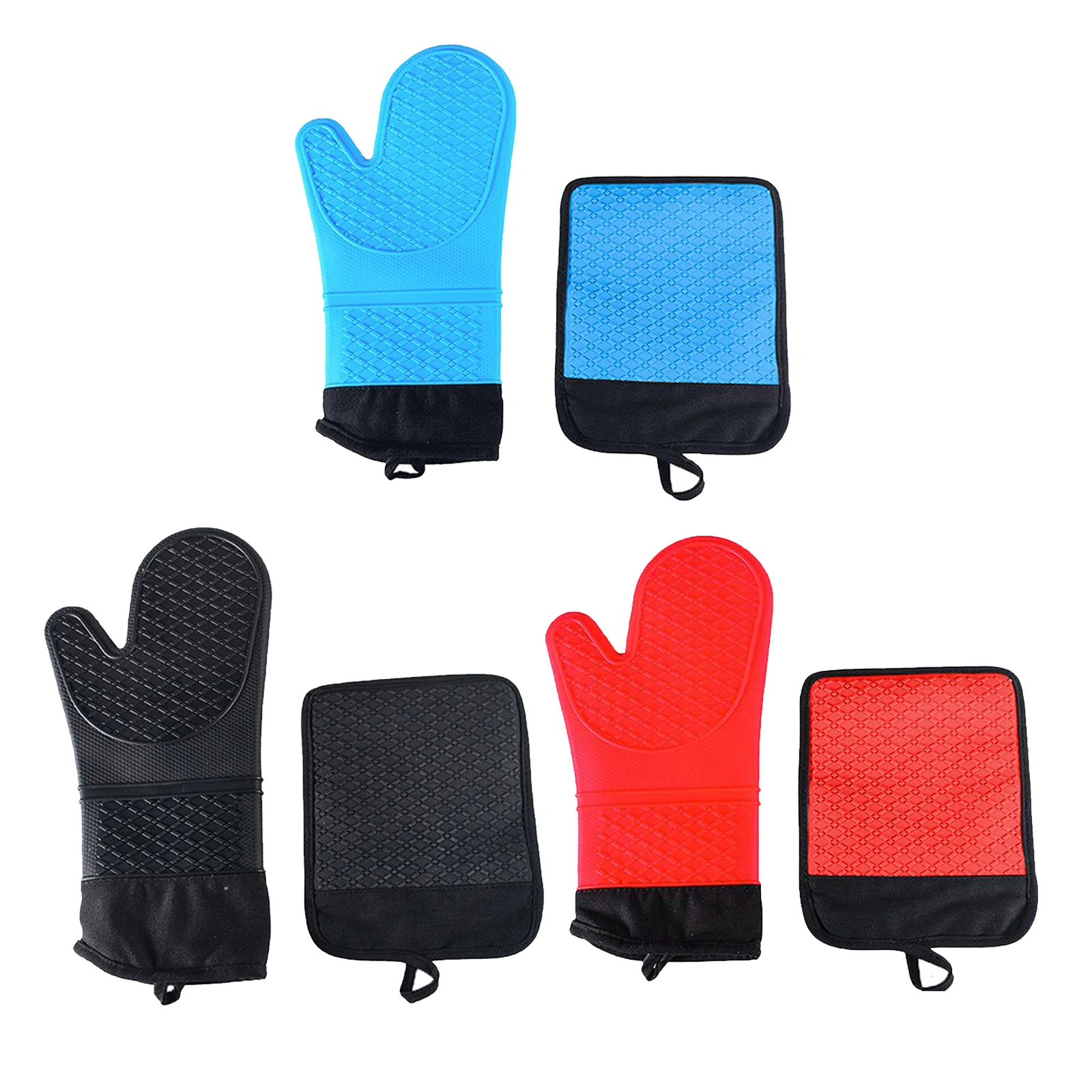 

BBQ Gloves Kitchen Cooking Mitts, Oven Mitts Baking Barbecue Grilling Pizza Microwave Oven Glove for BBQ Cooking Baking