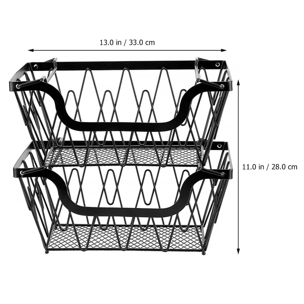

Iron Fruit Basket Double-layer Fruit Tray Detachable Fruit Holder Decoration