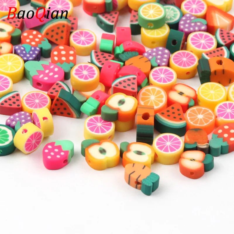 

50PCS 10MM Random Variety Of Fruit Shaped Clay Beads For DIY Decoration Children's Toy Accessories Beads Spacer
