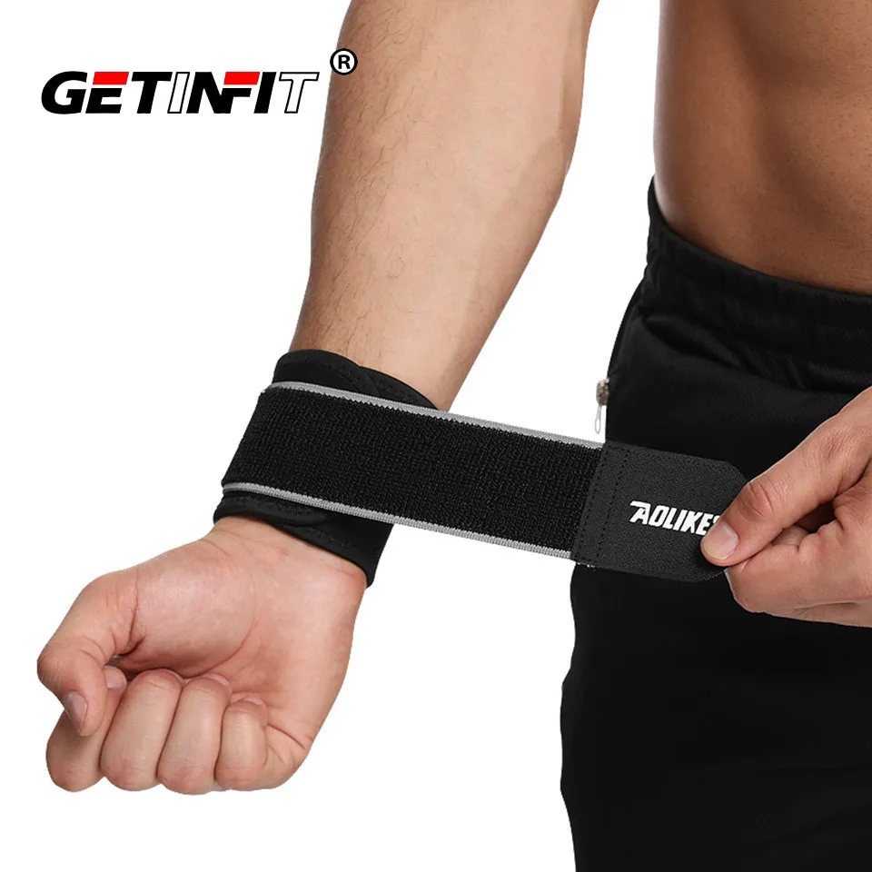 

Getinfit 1Pair Adjustable weightlifting wristband Support Fitness Bandage Wrist Support Protective gear wrist band Tennis Brace