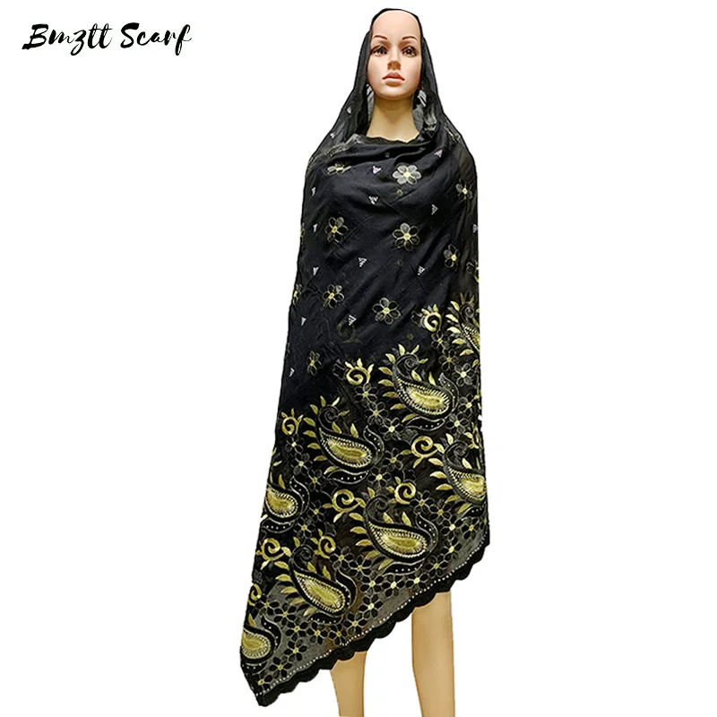 2020 New African Women Scarf Muslim hijabs Leaf Design Big Cotton Hijab big size scarf for shawls BF-035 | Тематическая одежда и