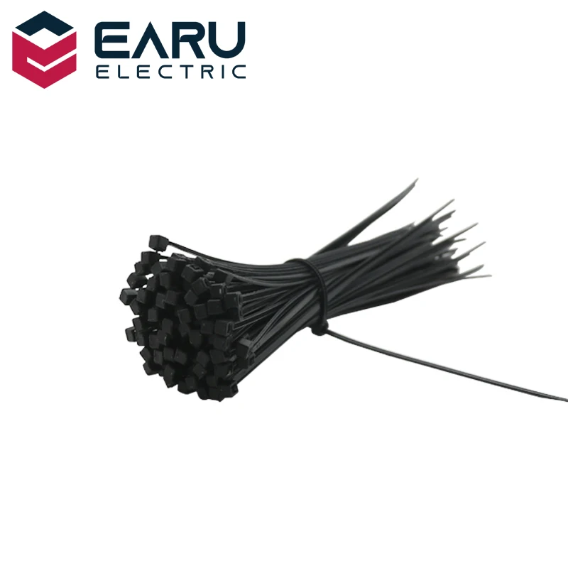 Самоблокирующийся пластиковый нейлоновый Галстук 100 шт. черный 5x300кабельная