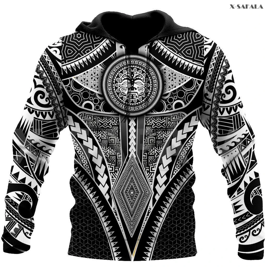 

Polynesia Hawaii Tattoo 3D Over Printed Hoodie Man Women Unisex Outwear Zipper Pullover Sweatshirt Casual