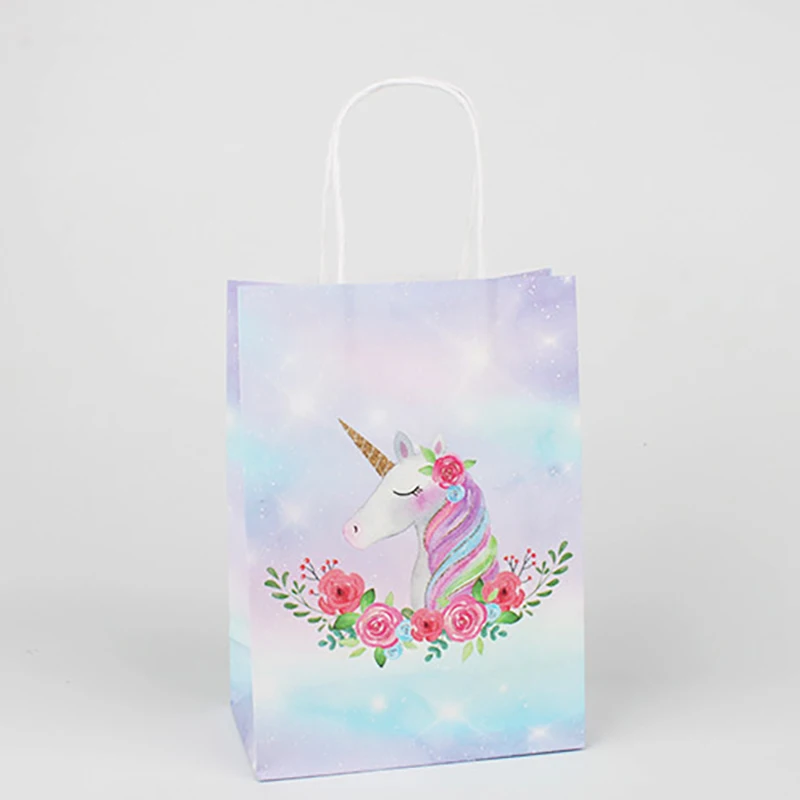 Бумажные пакеты с ручкой в виде единорога 10 шт./лот для упаковки свадебных