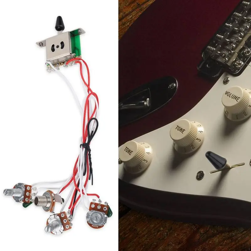 Горшки для гитары Strat PreWired 1 громкость 2 тон управление 5 переключатель 3-500K Горшок |