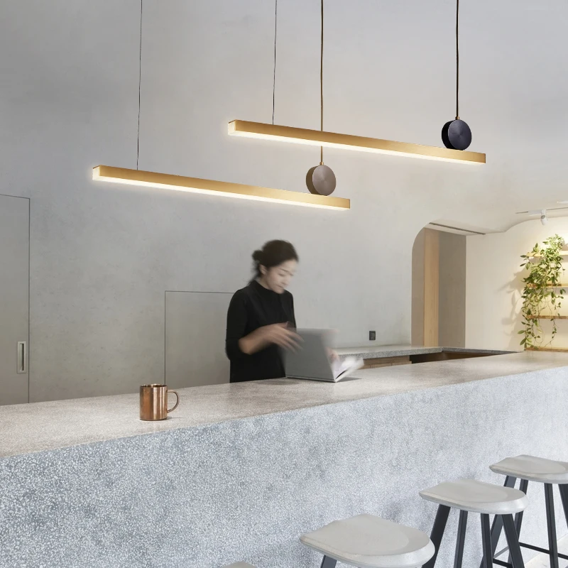 Светодиодный подвесной светильник в скандинавском стиле медный потолочный из