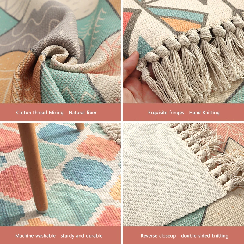 Хлопок ручной работы коврик Индийский национальный ветер дома гостиной спальни