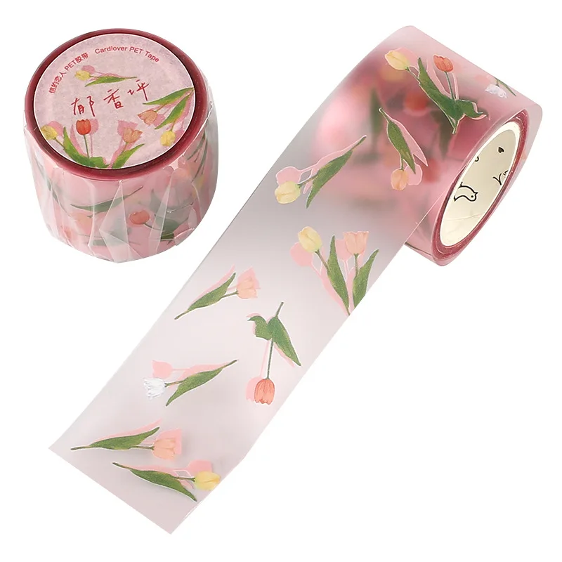 

1pcs Lovely Flower PET Transparent Washi Masking Tape Diary Scrapbooking DIY Decoration Sticker Adhesive Tape Japanese Stickers