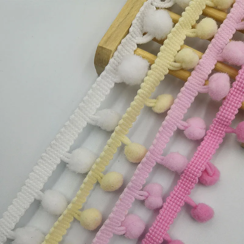 2 м Мини жемчуг помпоном лента с бахромой кружево помпонами отделка мяч ленты