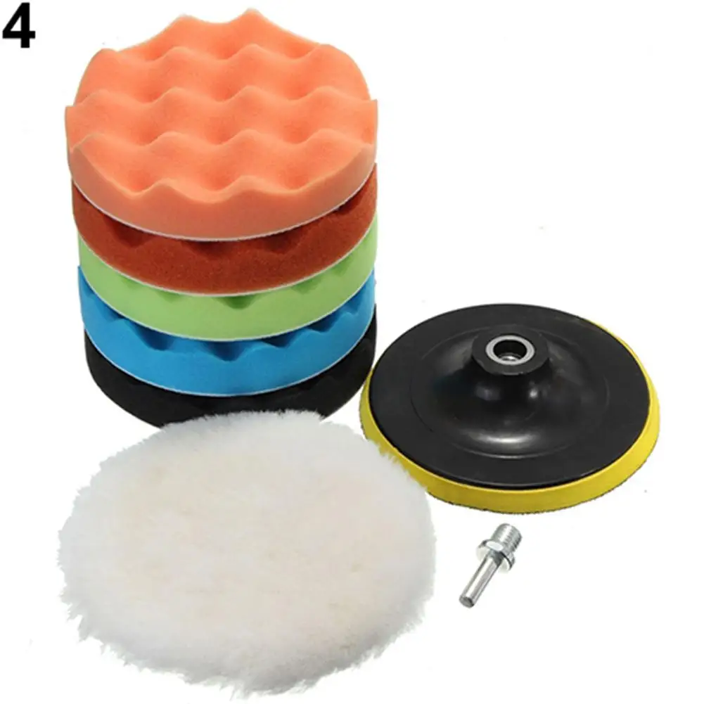

7 Pcs 3/5/6/7 Inch Polishing Waxing Buffing Pad Sponge Kit Set for Car Polisher