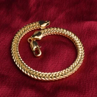 hot gold bracelet stamp gold color men jewelry trendy cuban chain bracelets for famle wholesale price