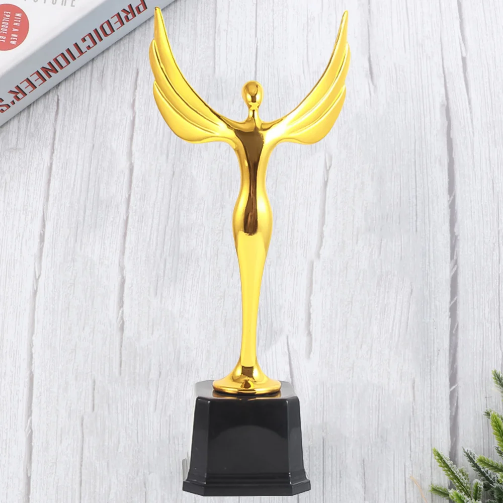 

1Pc Trophy Achievement Award Glod Angel Award Gold Male Award for School Company (Golden)