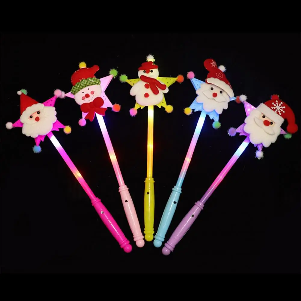 

Christmas Light Up Wand Save Energy Steady Current Costume Accessory Party Favors Snowman Santa Glow Stick for Decor