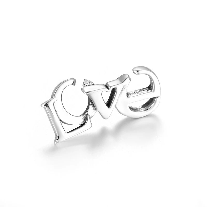 Модный подарок в европейском стиле бусины с надписью Love оранжевые жесткие