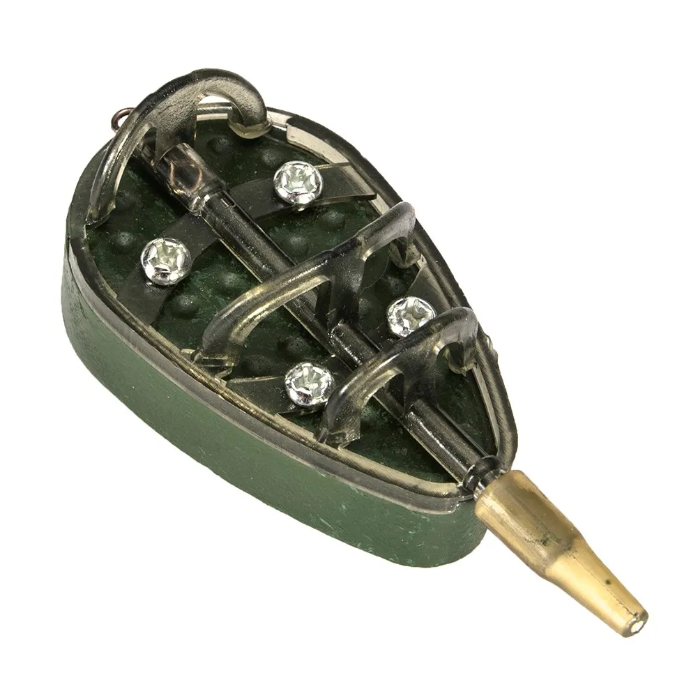 

100g Fishing Feeder Carp Sinker Inline Method Bait Lure Flat Swim Feeders Bait Cage Pesca Iscas Fish Tackle Tools Accessories