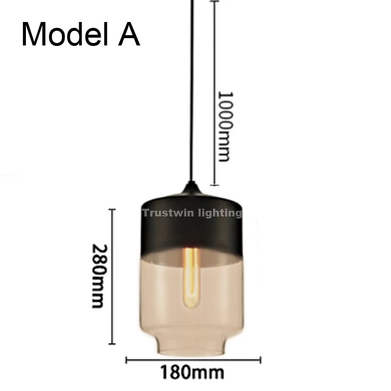Промышленный Ретро подвесной светильник из железа и стекла стильный для