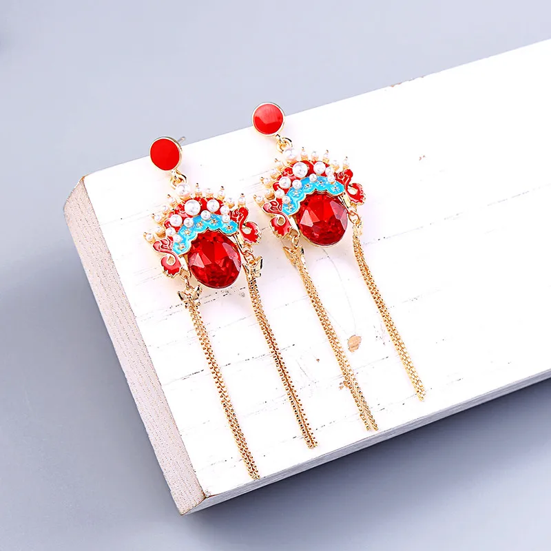 Женские серьги-подвески из цинкового сплава с имитацией жемчуга и маской