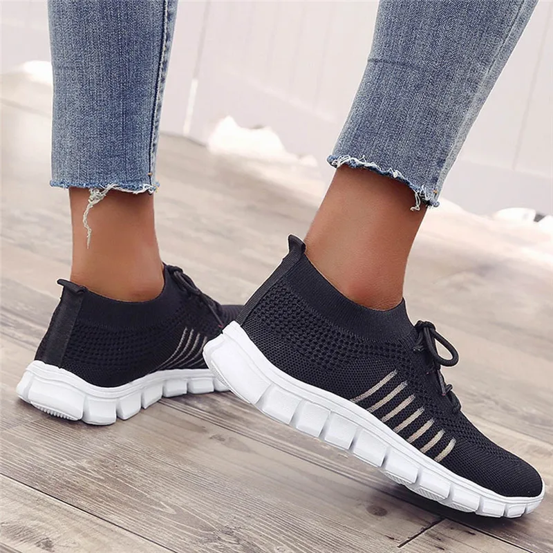 

Women Shoes Flying Weaving Socks Soft Female Vulcanized Shoes Casual Ladies Flat Shoes Sneaker Walking Footwear Dropping Shippin